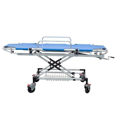 গুণ  Blue Aluminum Alloy Emergency Ambulance Stretcher Bed For First Aid কারখানা